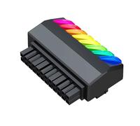 Illkjasfc Adaptador de 24 pines hembra a macho de 90 grados, conectores de alimentación ARGB de 5 V y 3 pines para una fácil gestión de cables, efectos de iluminación ARGB