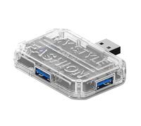 Illkjasfc Adaptador USB C transparente con puerto HDTV 4K PD100W, carga de datos de velocidad rápida, sincronización de 5 Gbps, adaptador multipuertos USB C