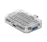 Illkjasfc Adaptador USB C transparente con puerto HDTV 4K PD100W, carga de datos de velocidad rápida, sincronización de 5 Gbps, adaptador multipuertos USB C