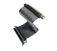 Illkjasfc Cable de extensión PCIe 5.0 X16 GPU recubierto de plata, cable plano blindado de doble conexión a tierra, baja interferencia, alta durabilidad, cable de extensión GPU