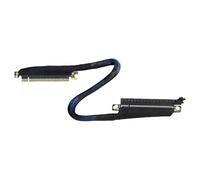 Illkjasfc Cable de extensión PCIe5.0 X16 de ancho de banda de 64 GB, diseño de curva de 180 grados, conectores de placa plateada para PC, carcasa de PC, elevadores de gestión de cables