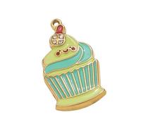 Illkjasfc Helado Artístico/Taza/componente De Joyería para Teléfono Colgante Acero Inoxidable Llaveros Personalizados Accesorios Regalo Amantes Los Helados