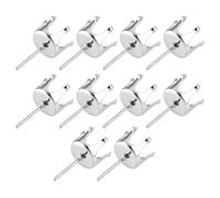 Illkjasfc Juego De 10 Espacios En para Aretes Punta Redonda Componentes Diamantes Imitación Resistentes para La Creación Pernos Prisioneros Personalizados Use Postes Aretes