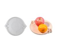 Illkjasfc Molde de silicona creativa para bandeja de resina rejilla grande textura platillo resina epoxi titular accesorios