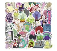 Illkjasfc Paquete De 50 Pegatinas Brujas Que No Dejan Residuos Diseño Despegable para Electrónica Cuadernos Útiles Escolares Materiales PVC Seguros Pegatinas Extraíbles PVC No Tóxico