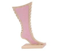 Illkjasfc Soporte para joyas de madera de bambú con forma de pie para pendientes, collares, pulseras, accesorios