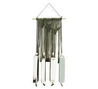 Illkjasfc Tapices de pared con borlas de cuerda de algodón, macramé tejido a mano, cuentas de madera, ganchos para libros, organizadores de decoración, estantes de exhibición de fotos