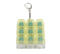 Illkjasfc Teclados mecánicos portátiles, simuladores, llaveros, alivio del estrés, teclas de juguete con efectos de bombilla LED, arco iris, teclado mecánico, juguete de escritorio