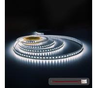 illuburg 24V Tira LED 5m Blanco Frío 6000K 128LEDs/m 12W/m 7200lm SMD 2835 Regulable Strip Luces LED Autoadhesiva Iluminación Decorativa
