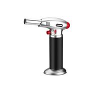 Illumicharge Antorcha de butano para cocinar, linterna culinaria recargable para Creme Brulee, ideal para camping, funcionalidad de pistola de calor, butano no incluido, color negro