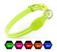 Illumifun Collar de perro LED para cachorro, collar de luz recargable por USB, collar de nailon ligero brillante para tus cachorros y gatos pequeños (verde, XS)