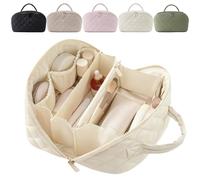 Illuminate Makeup Bag, Travel Makeup Bag, Petition Makeup Bags for Women (Beige)