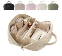 Illuminate Makeup Bag, Travel Makeup Bag, Petition Makeup Bags for Women (Khaki)