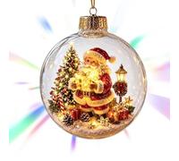 Illuminated Christmas Bauble - Transparent Acrylic Diorama Globe, Built In