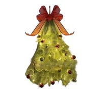 Illuminated Christmas Pine Swag - Realistic LED String Garland with Bow, Festive Decoration, Outdoor Mantel Porch Centerpiece Farmhouse Fireplace Door Cabinet, Pine Garland Festive Bow, Multi Color