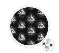 Illuminati - Abrebotellas magnético 2 en 1 con diseño de ojos triangulares, imanes para nevera, cerveza, refrescos