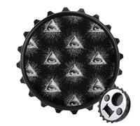 Illuminati - Abrebotellas magnético 2 en 1 con diseño de ojos triangulares, imanes para nevera, cerveza, refrescos