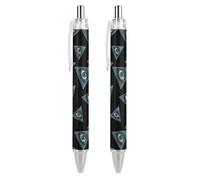 Illuminati All Seeing Eye - Bolígrafo retráctil negro de punta fina de 0,5 mm, secado rápido, escritura suave, 2 unidades, como en la imagen 1