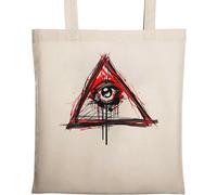 Illuminati All Seeing Eye New World Order - Bolsa de algodón ecológico natural, color beige, beige, Talla única