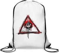 Illuminati All Seeing Eye New World Order - Saco de gimnasio informal con cordón, color blanco, White, Talla única