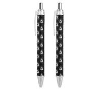 Illuminati - Bolígrafo con diseño de ojo triangular, retráctil, negro, redondo, punta fina, 0,5 mm, 2 unidades, como se muestra en la imagen 1