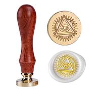 Illuminati - Sello de cera con sello de cera de ojo de Providencia, sello de cera para sellado de ojos, sello de mal de ojo, cera de sellado de Wiccan de 1 pulgada de latón para sellado de bricolaje