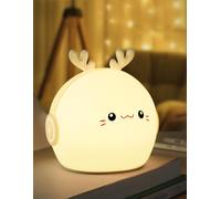 ILLUMYN Luz nocturna, luz nocturna de ciervo para niños, 8 colores, luz nocturna para bebé, luz nocturna regulable para dormitorio, luz nocturna recargable, luces de dormitorio, decoración de