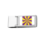 Illusion Lines Loop Repeat Psychedelic Slim Money Clip - Cartera de bolsillo de acero inoxidable