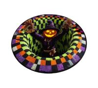 Illusion Rug 23.62 Inch Indoor Round Non-Slip Floor Mat Spooky Room Rug