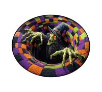 Illusion Rug 23.62 Inch Indoor Round Non-Slip Floor Mat Spooky Room Rug