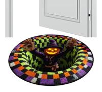 Illusion Rug, Halloween Round Non Slip Spooky Living Room Floor Mat