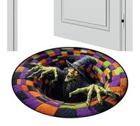Illusion Rug, Halloween Round Non Slip Spooky Living Room Floor Mat