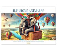 Illusions animales - Amusez-vous au gré de ces scènes animales rocambolesques (Calendrier mural 2026 DIN A2 horizontal), CALVENDO calendrier mensuel