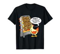 IllustrAndy Camiseta Pollo asado Unisex-Adultos Black S Manga corta