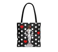 IllustrArte Bolsa Tote de Poliéster 400 g/m² (43x43 cm) | Diseño Flamenca María blanco con lunares | Impresión a Doble Cara | Asas de 60 cm | Bolso Reutilizable y Resistente