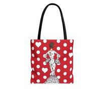 IllustrArte Bolso Tote Flamenco 43x43 cm - Diseño Flamenca “María Blanco” Fondo Rojo - Impresión Doble Cara - Asas 60 cm - Poliéster 400 g/m² - Colección Málaga