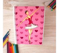 IllustrArte Libreta/Cuaderno Bailarina Mariela - 100 Páginas Cuadriculadas - 17x24 cm - Tapa Semirrígida Rosa - Papel 80 g - Diseño Ilustrado - Idea de Regalo Ballet