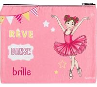 illustrArte Neceser Granada Bailarina Marina Rêve Danse Brille 22 x 17 cm | Neceser bailarina impermeable 22 x 17 cm para maquillaje, aseo y viaje; regalo de ballet.