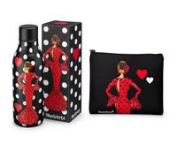 illustrArte Pack Flamenco María Rojo Liso: Botella + Neceser