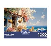 Illustrate An Outdoor Dining Area 1000 Pcs Ökopapier Puzzle Sea View House Lebendige Bilder Kreatives Spiel Puzzles Für Erwachsene Und Kinder 38x26cm/1000pcs