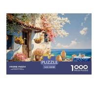 Illustrate An Outdoor Dining Area 1000 Pcs Premium-Karton Puzzle Sea View House Lebendige Bilder Familienspiel Puzzles Als Wohnaccessoires 52x38cm/1000pcs
