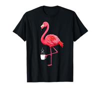 Illustrated Flamingo Coffee Art Vibrant Tropical Bird Graphi Camiseta