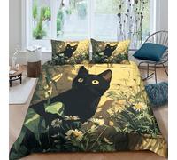 Illustrated Nature Scene Funda de Edredón Microfibra Suave 3 Piezas Compuesto Estampado 3D Illustrated Naturaleza Escena Funda Edredon con Fundas de Almohada Lavables for niños Double（200x200cm）