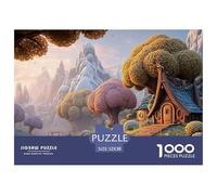 Illustration A Snow Scene 1000 Piezas Cartón Rompecabezas Alpine Hobbit-Style Cottage Imágenes Vibrantes Juego Familiar Puzzle Juego De Desafío Difícil 52x38cm/1000pcs