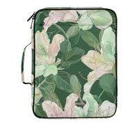 Illustration Azalea - Organizador de archivos de acordeón de bolsillo verde oscuro, múltiples bolsillos de 1.5 pulgadas, carpeta de 3 anillos con bolsillos adicionales con cierre de cremallera para
