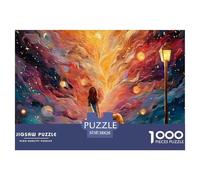 Illustration of An Asian Girl 1000 Piezas Cartón Rompecabezas Cosmic Wanderer Liberador De Estrés Juego Familiar Puzzle Juego De Desafío Difícil 38x26cm/1000pcs