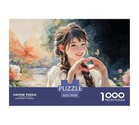 Illustration_of_an_Asian_Girl 1000 Stück Premium-Karton Puzzle Dreamlike Girl with Braids Stressabbau Familienspiel Puzzles Als Wohnaccessoires 70x50cm/1000pcs