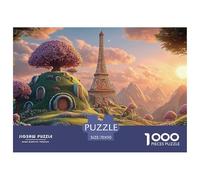 Illustration of The Eiffel Tower 1000 Pcs Papel Ecológico Rompecabezas Hilltop Fairytale Palace Liberador De Estrés Juego Creativo Puzzle para Adultos Y Niños 70x50cm/1000pcs