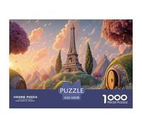 Illustration of The Eiffel Tower 1000 Piezas Cartón Rompecabezas Hilltop Fairytale Palace Imposible, Difícil Juego Creativo Puzzle para Adultos Y Niños 52x38cm/1000pcs