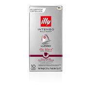 illy 10 cápsulas de café compatibles con Nespresso, Lungo Intenso, cápsulas de café de aluminio